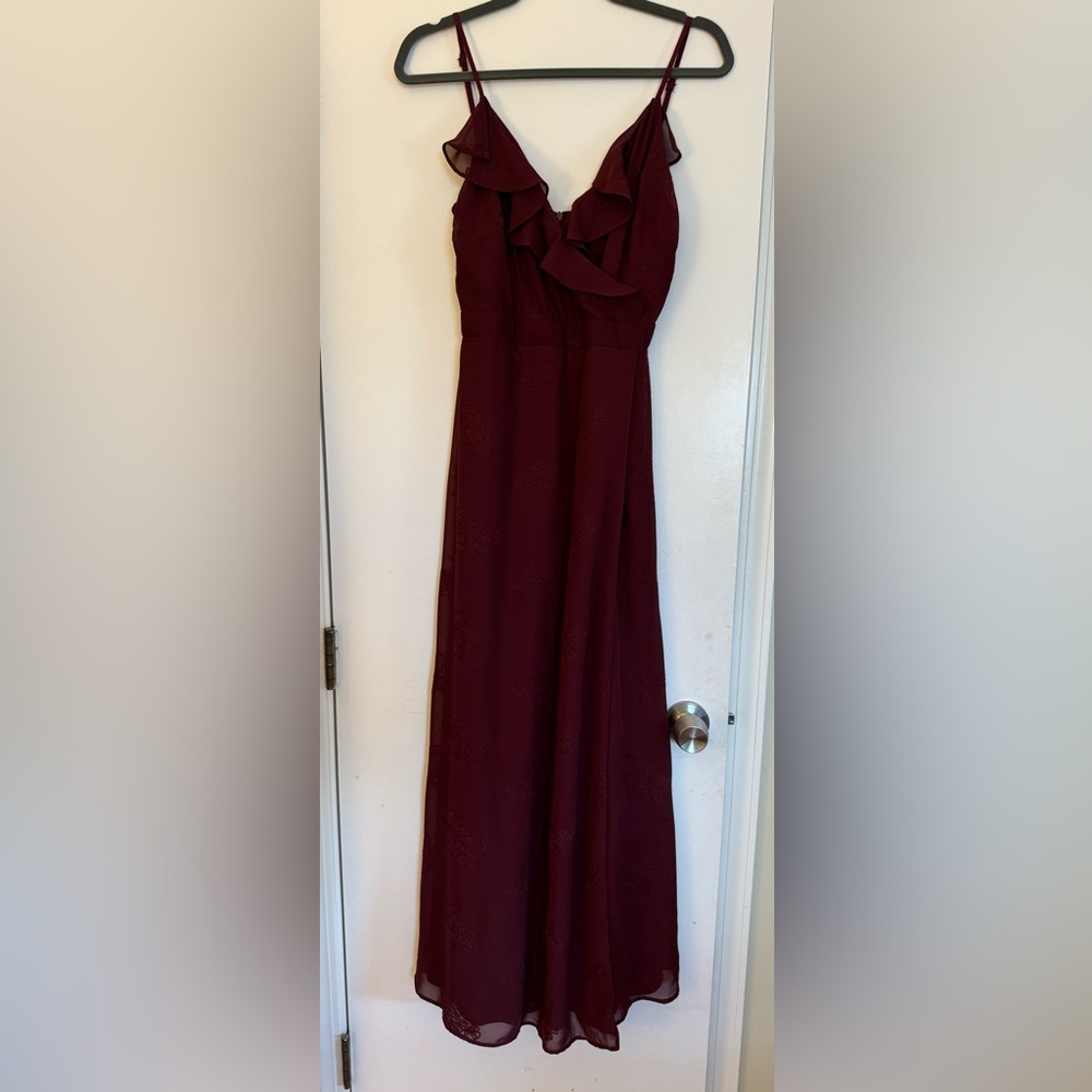Lulus maroon floor-length dress